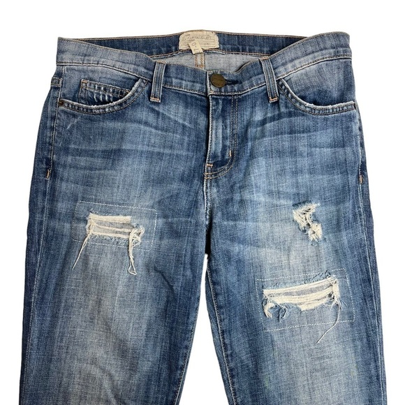 Current Elliott The Ankle Skinny Super Luxe Destroy Repair Jeans Size 27 - Picture 2 of 9